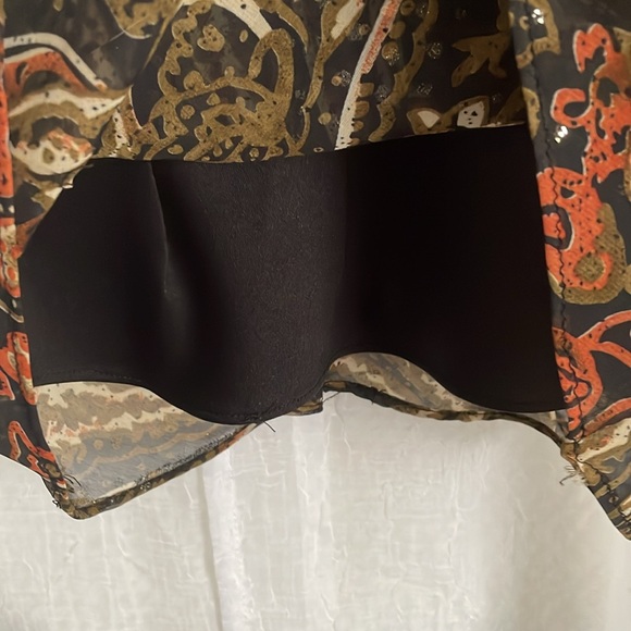 Tradition two piece top and skirt orange rust and kaki flecks of gold size 8 - Picture 4 of 7